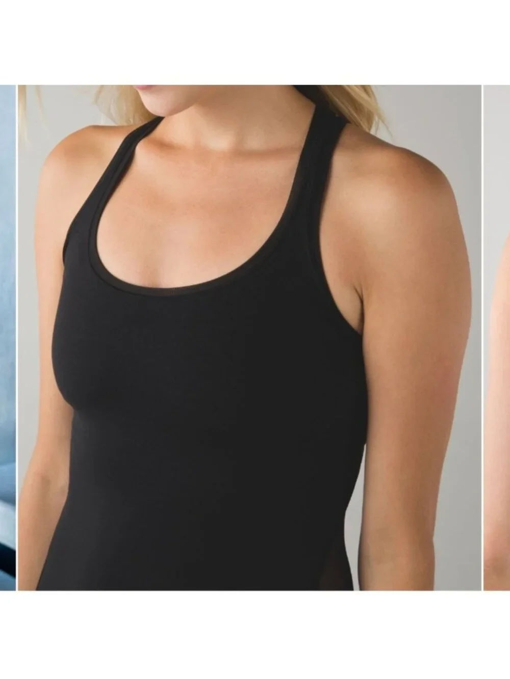 Lululemon Cool Racerback *Shine On Black mesh